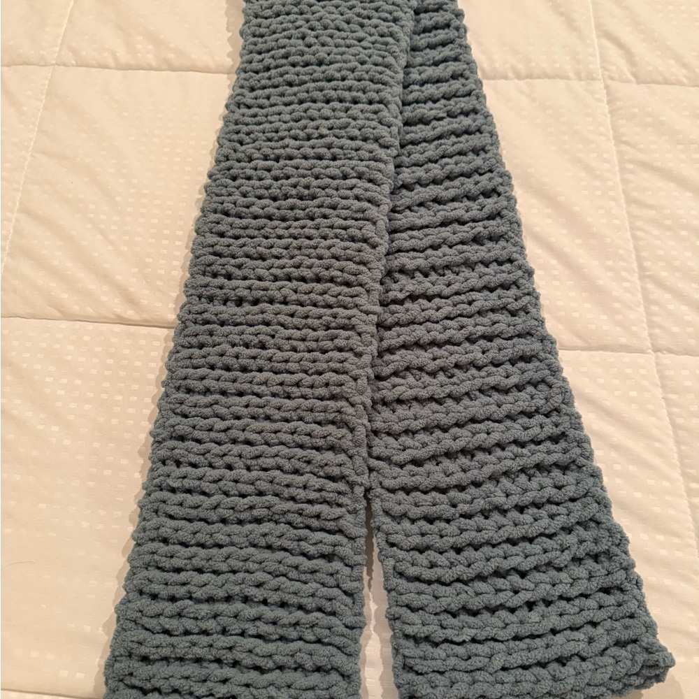 Cozy blue crochet scarf!